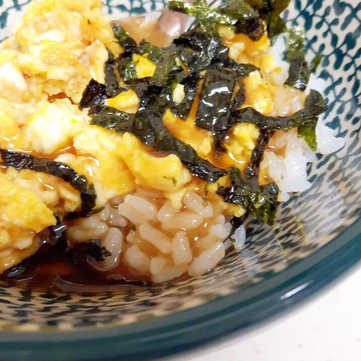 電子レンジで(^^)フワフワなたね卵のあんかけ丼♪